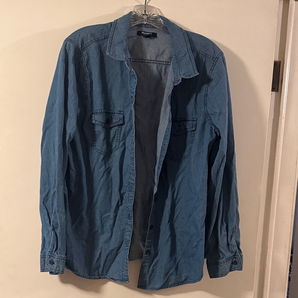 Old Navy Women's Light Blue Shirt Jacket